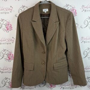 Pittarelli design blazer brown pinstriped Women's Brown Pinstripe Blazer